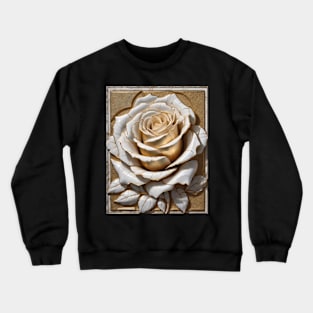 White & Gold Rose - Porcelain look Crewneck Sweatshirt